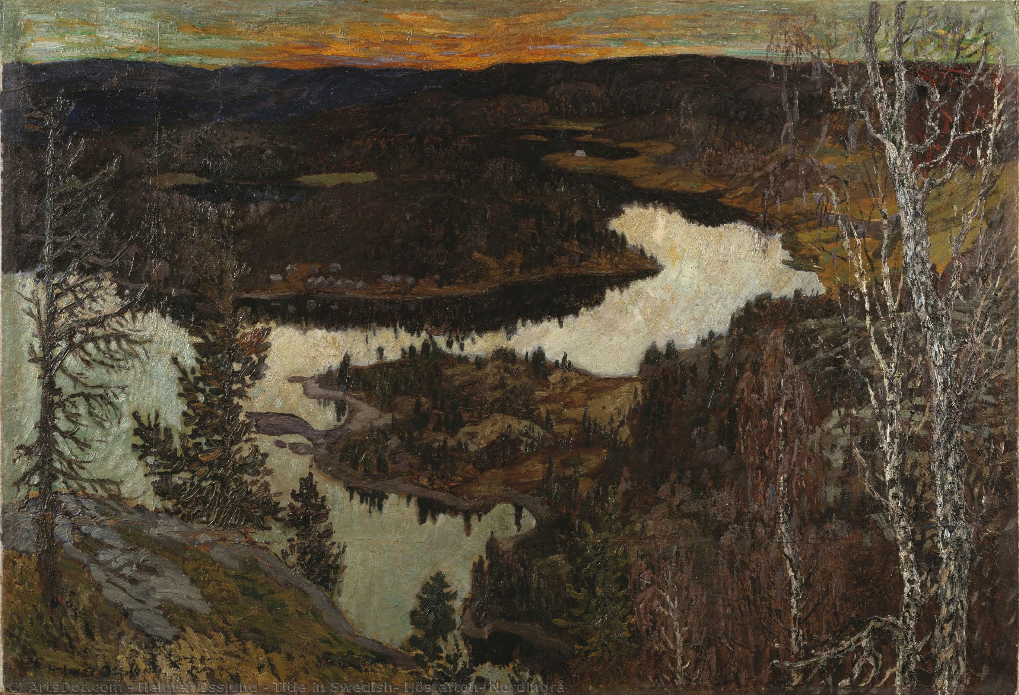 Title In Swedish: Höstafton, Nordingrå — Helmer Osslund