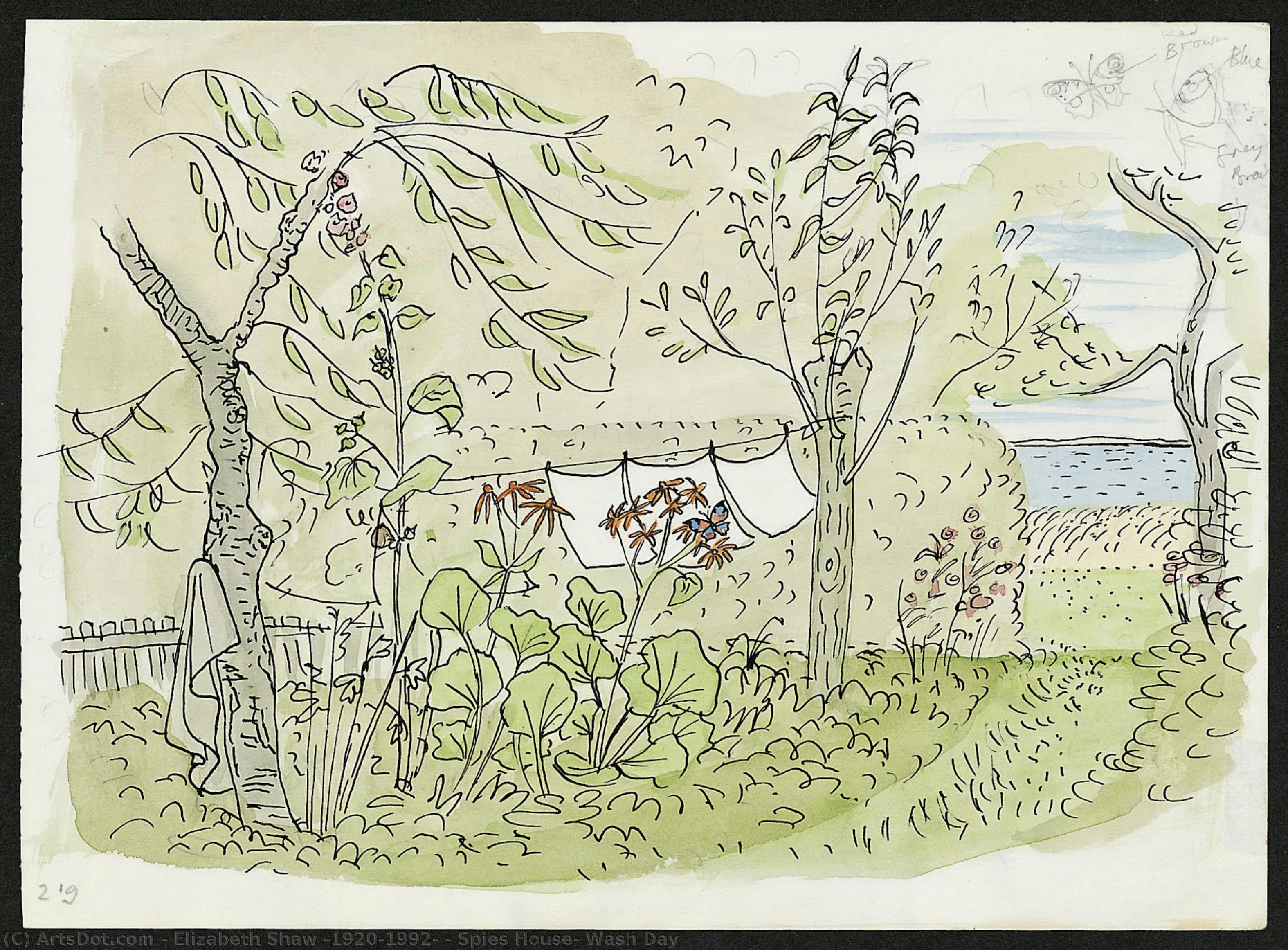 Spies House, Wash Day — Elizabeth Shaw (1920-1992)