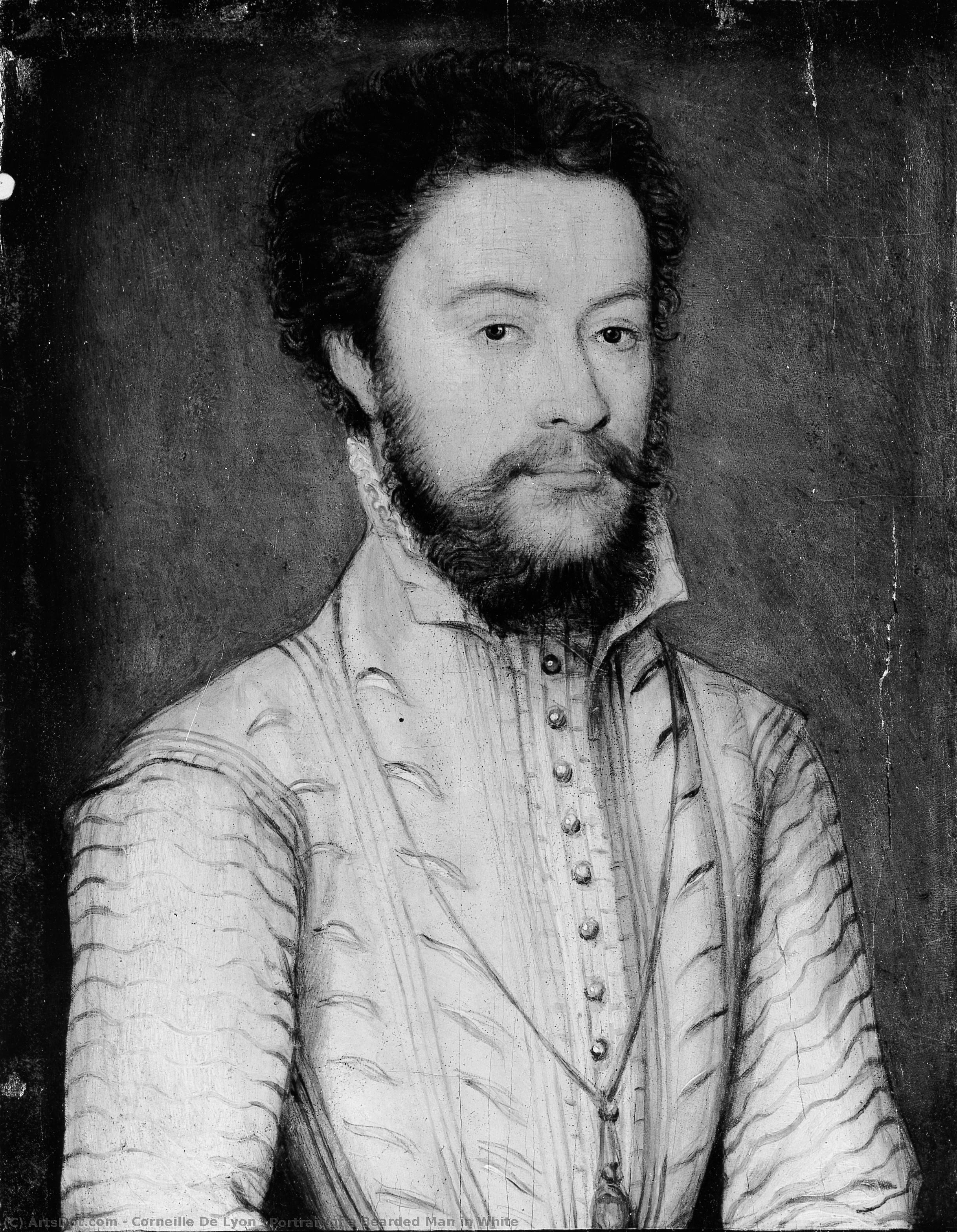 Portrait Of A Bearded Man In White — Corneille De Lyon
