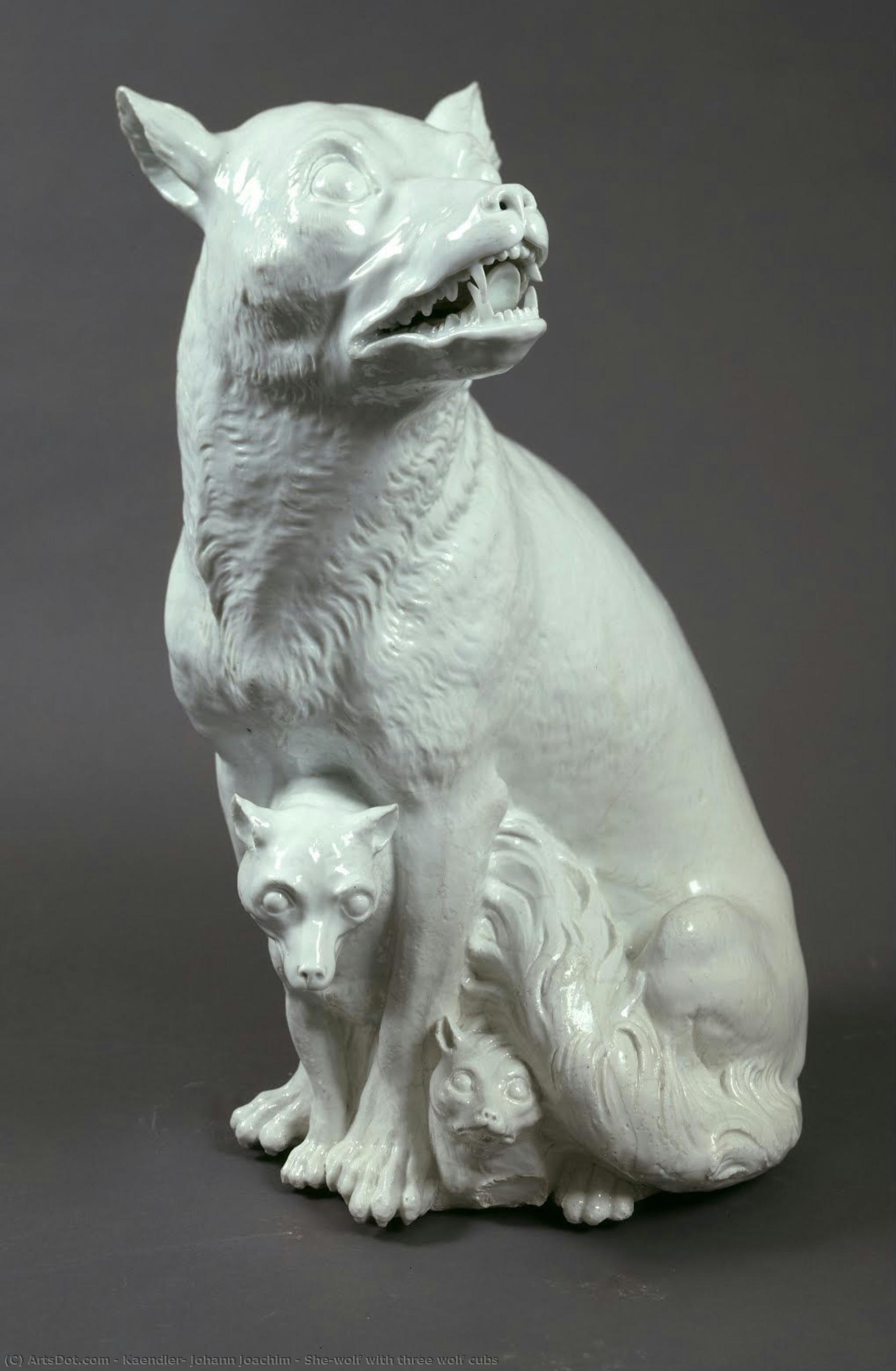 She-wolf With Three Wolf Cubs — Kaendler, Johann Joachim