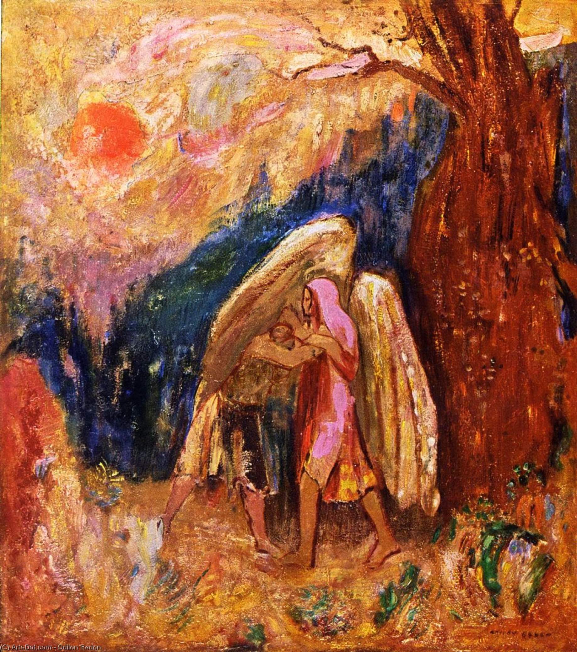 Jacob Wrestling With The Angel — Одилон Редон