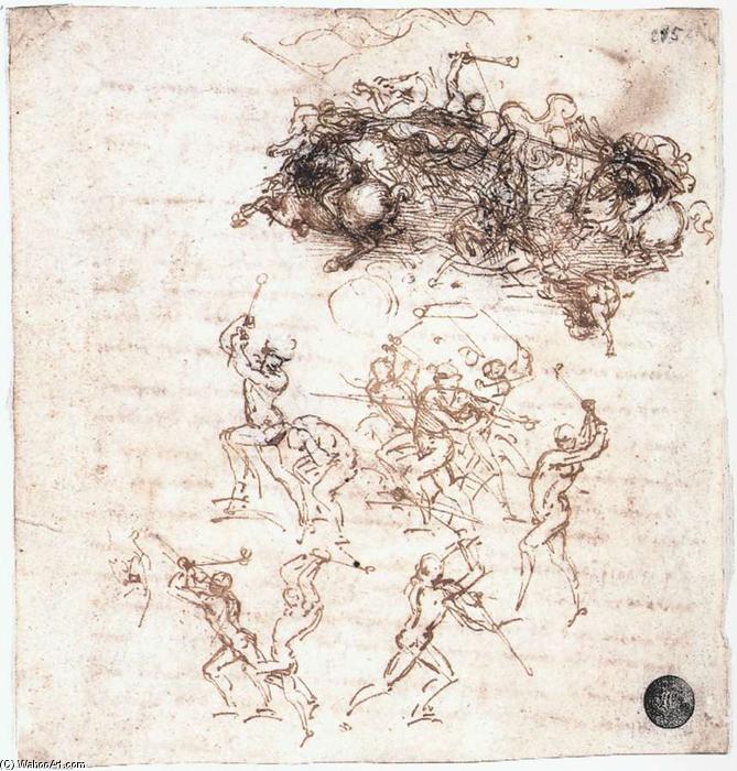 Estudio De Batallas A Caballo Y A Pie — Leonardo Da Vinci