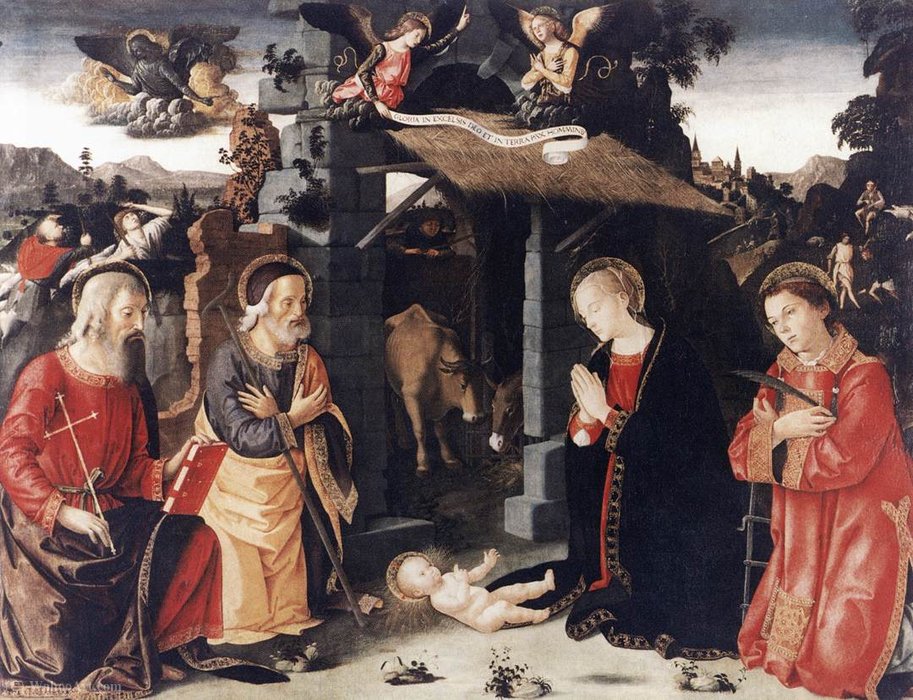 Nativity With Sts Lawrence And Andrew — Antoniazzo Romano
