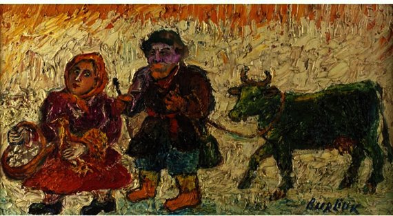 Going To The Marketplace (a Green Cow) — David Davidovich Burliuk