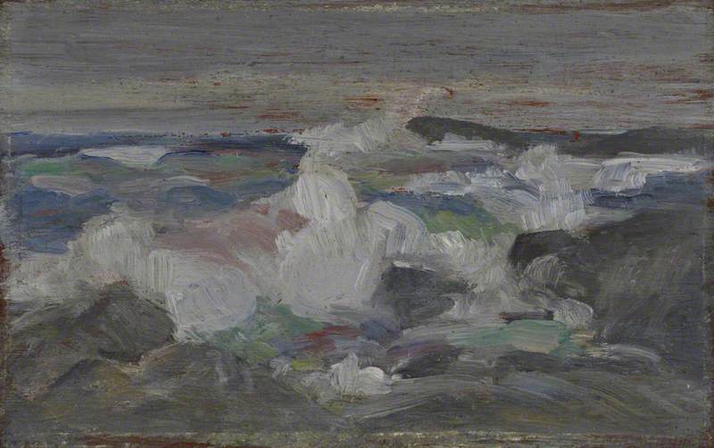 Seascape Waves Breaking On Rocks — David Thomas Robertson