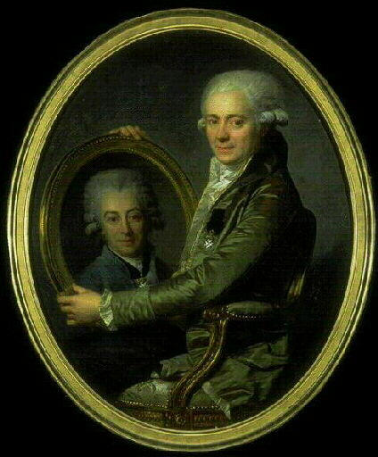 Portrait D'un Chevalier De Malte Tenant Le Portrait Du Bailli De Hautefeuille, Commandeur De L'ordre — Antoine Vestier Avallon Paris