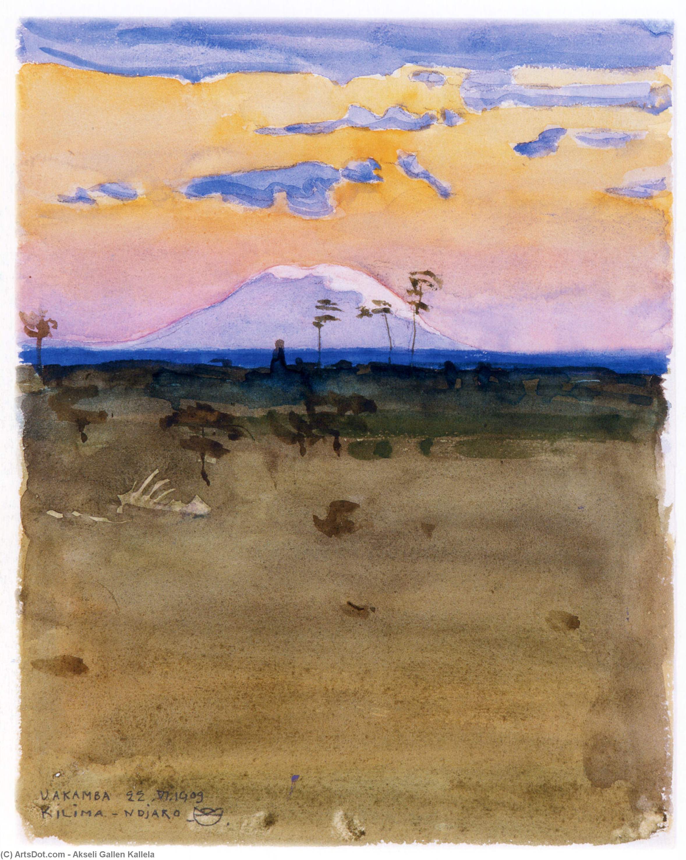 Kilimanjaro At Sunset — Akseli Gallen-kallela