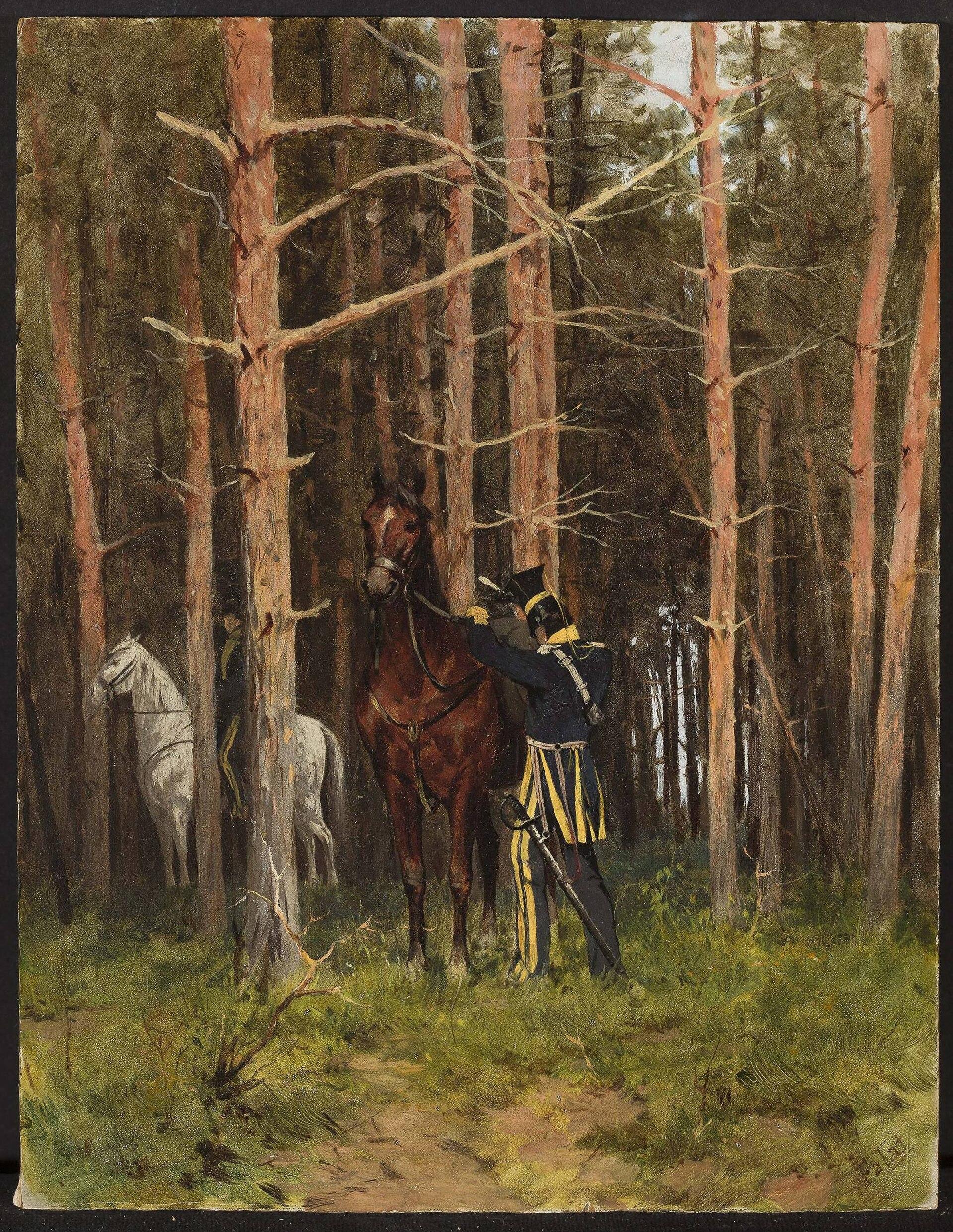 In The Forest (uhlans’ Post) — Julian Fałat