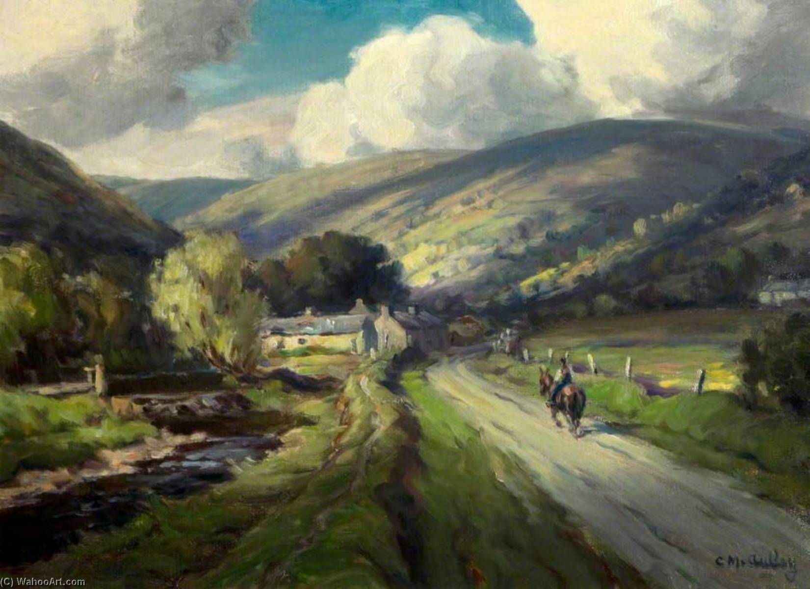 Riverview With A Horseman — Charles J Mcauley