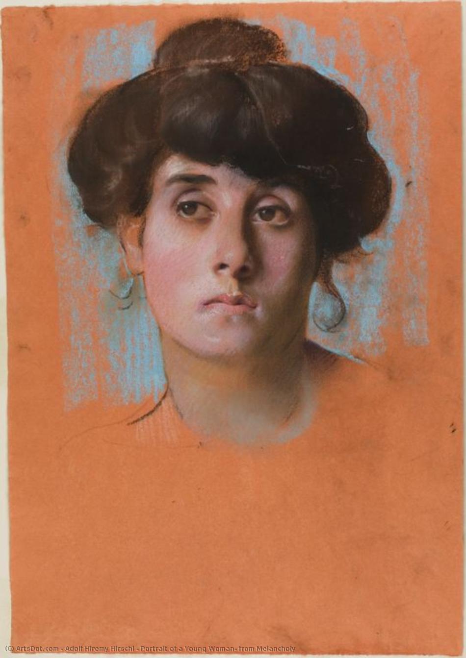 Portrait Of A Young Woman, From Melancholy — Adolf Hiremy Hirschl