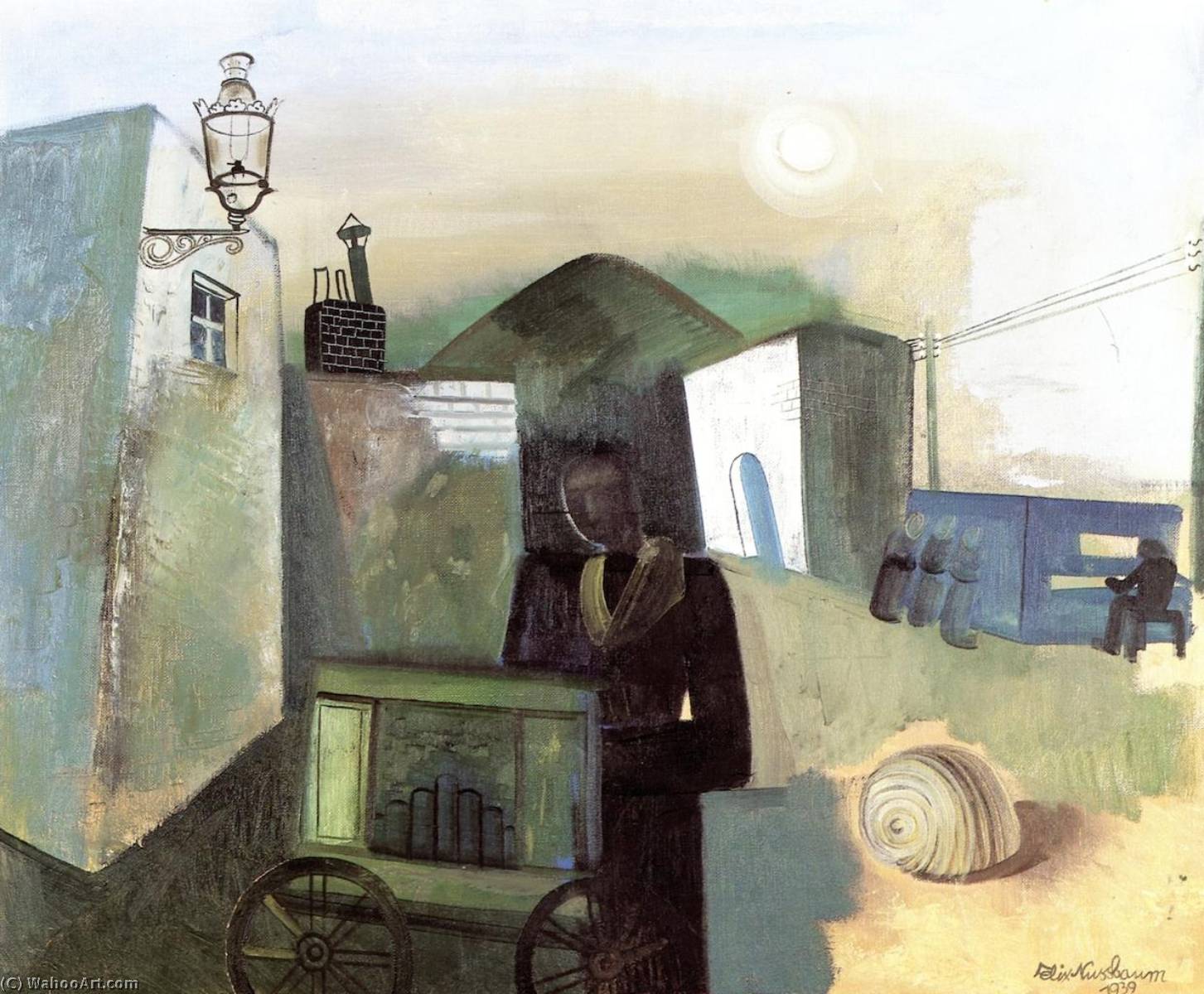 Hurdy Gurdy Man In A Surreal Landscape — Felix Nussbaum