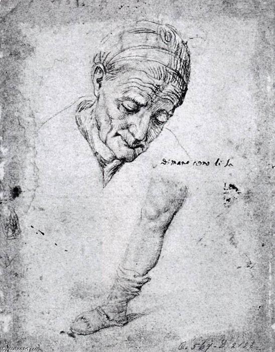 Studies Of An Old Woman's Face And A Leg — Antonio Campi