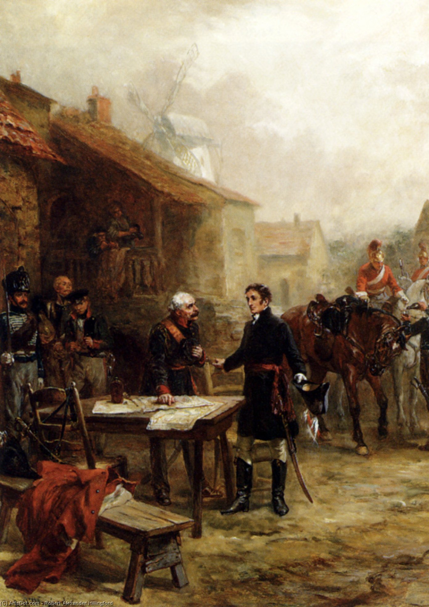 Wellington And Blucher Meeting Before The Battle Of Waterloo — Robert Aleksander Hilinford