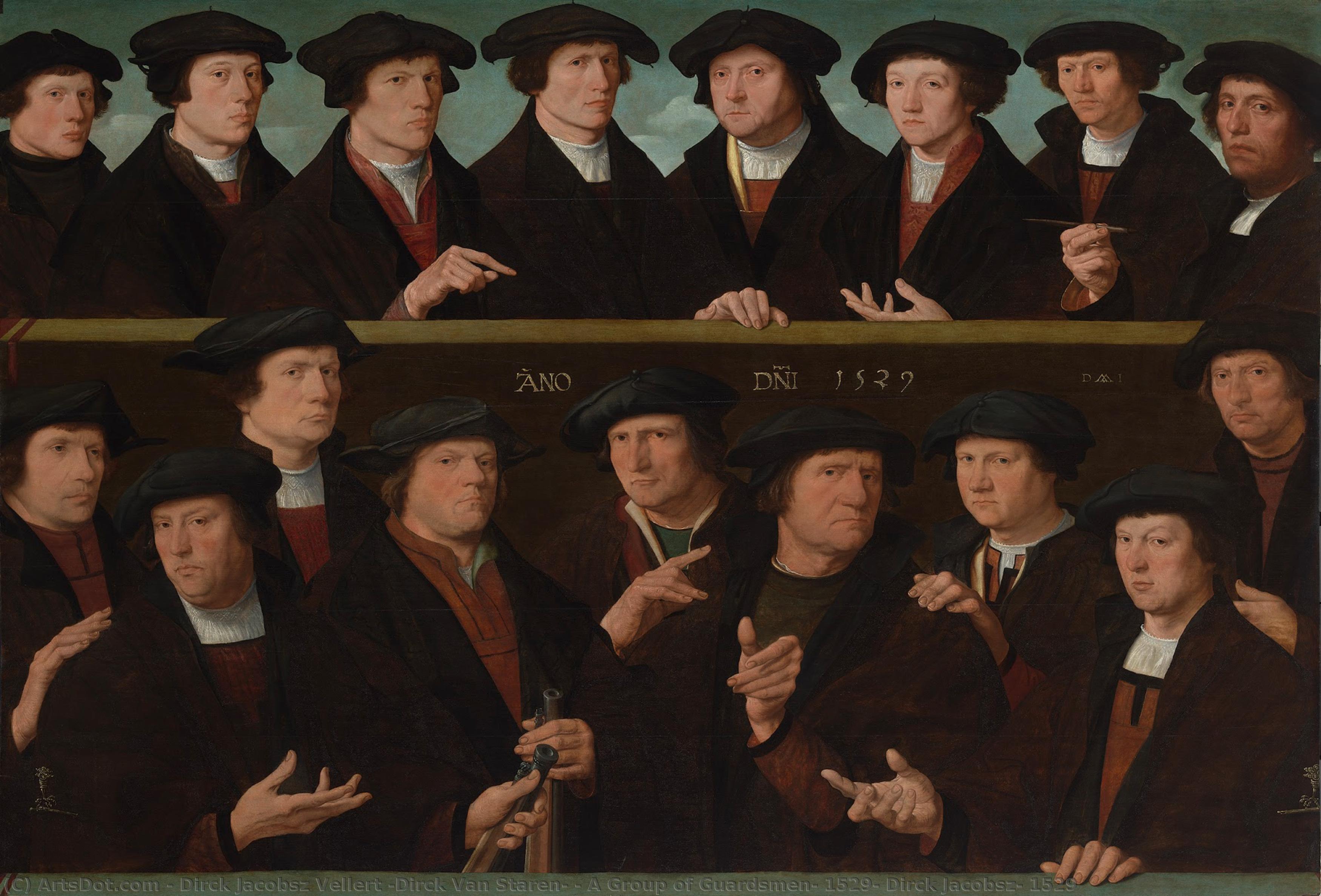 A Group Of Guardsmen, 1529, Dirck Jacobsz, 1529 — Dirck Jacobsz Vellert (dirck Van Staren)