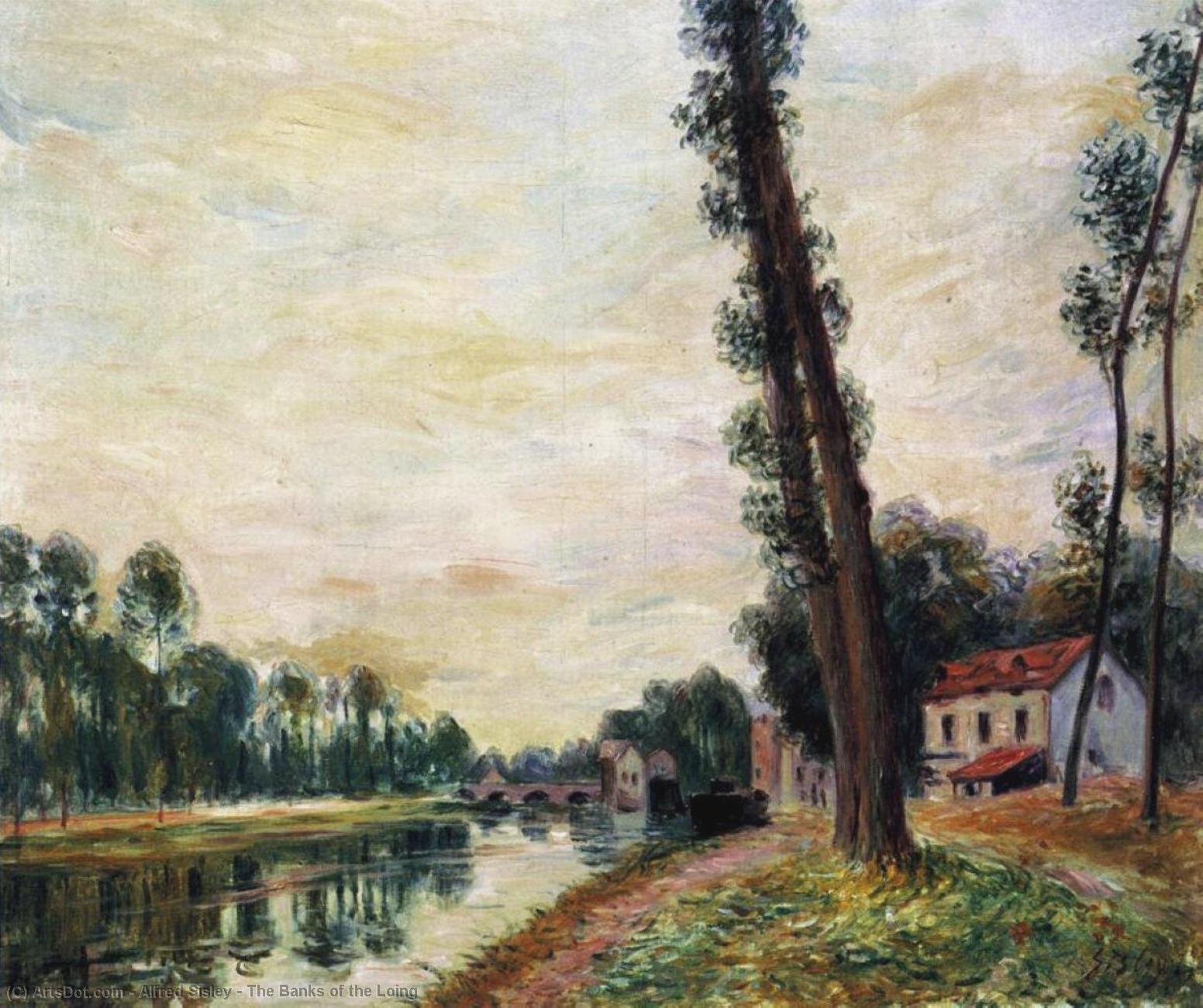 The Banks Of The Loing — Alfred Sisley