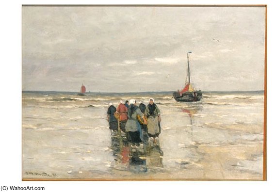Fisherwomen Waiting For The Arrival Of The Fleet — Gerhard Arij Ludwig Morgenstje Munthe