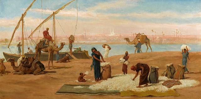 Unloading Cotton On The Nile — Frederick Goodall