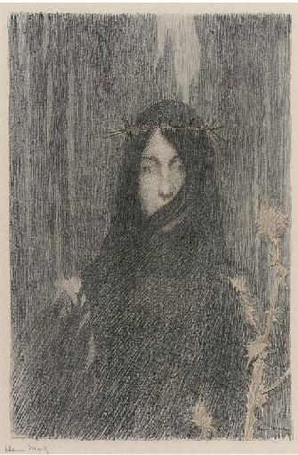 Girl With A Crown Of Thorns — Fernand Edmond Jean Marie Khnopff