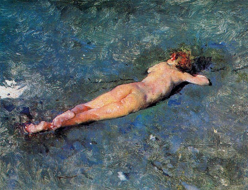 Naked On The Beach At Portici — Mariano Fortuny