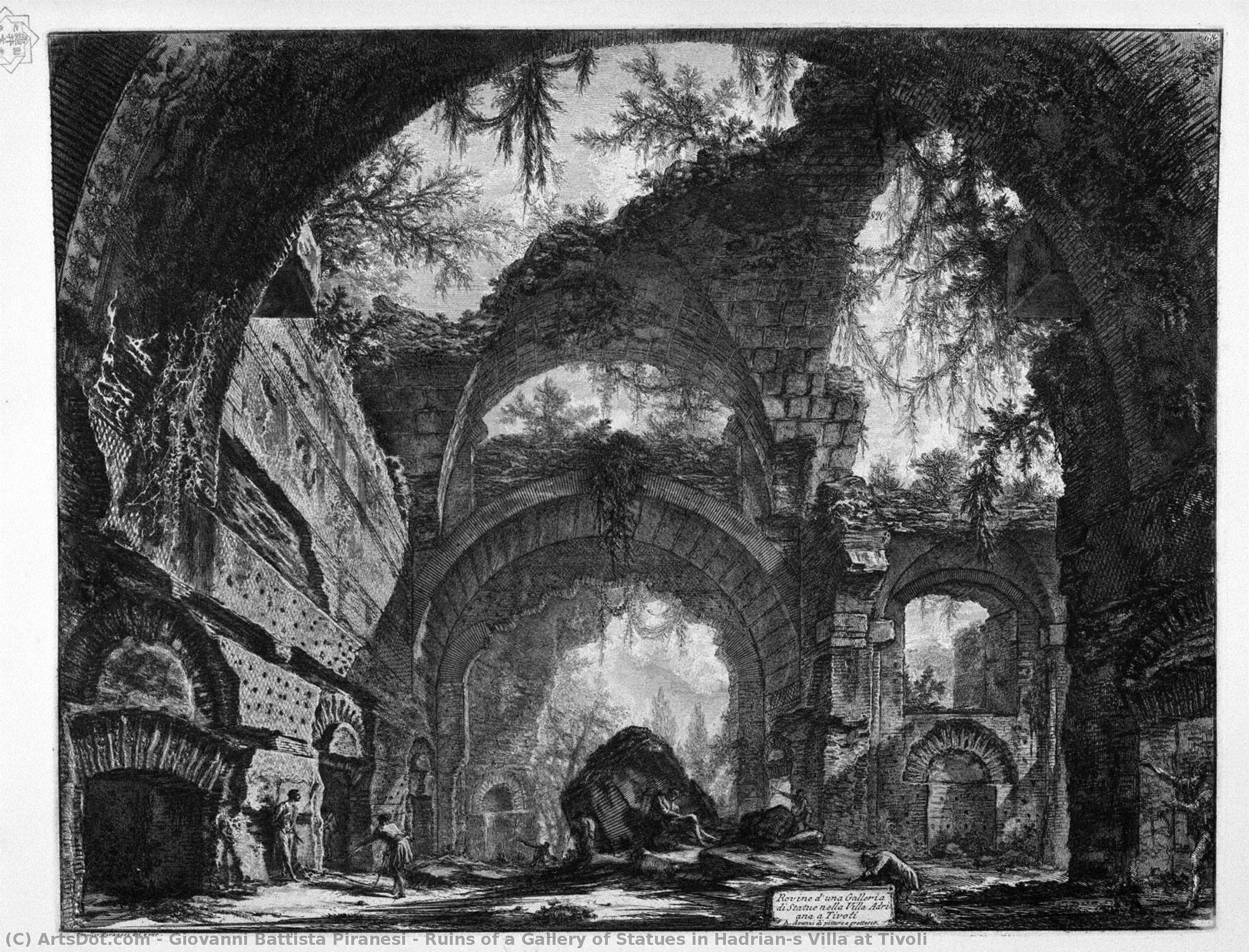 Ruins Of A Gallery Of Statues In Hadrian`s Villa At Tivoli — Ђаво Battista Пирањези