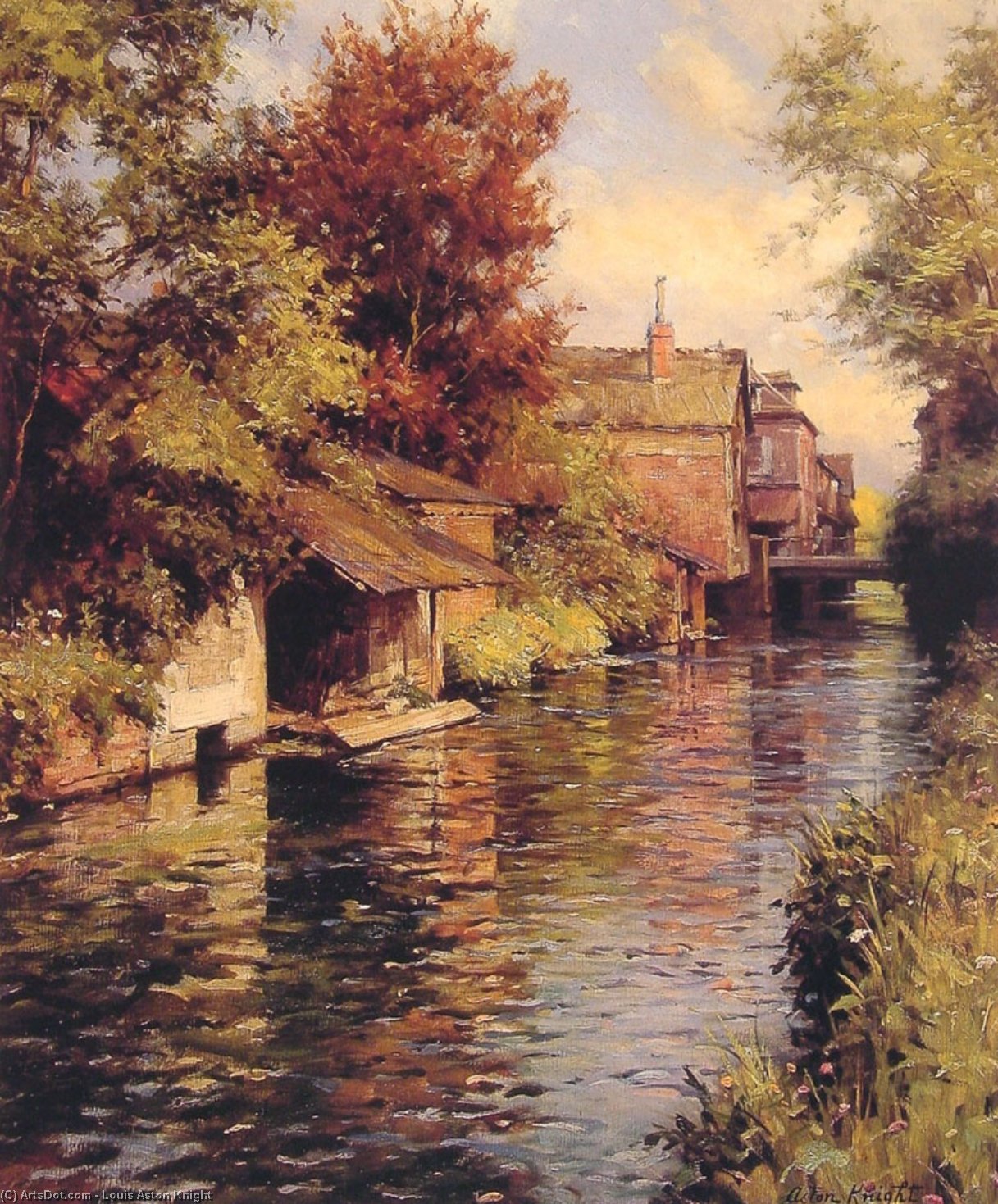 Sunny Afternoon On The Canal — Louis Aston Knight