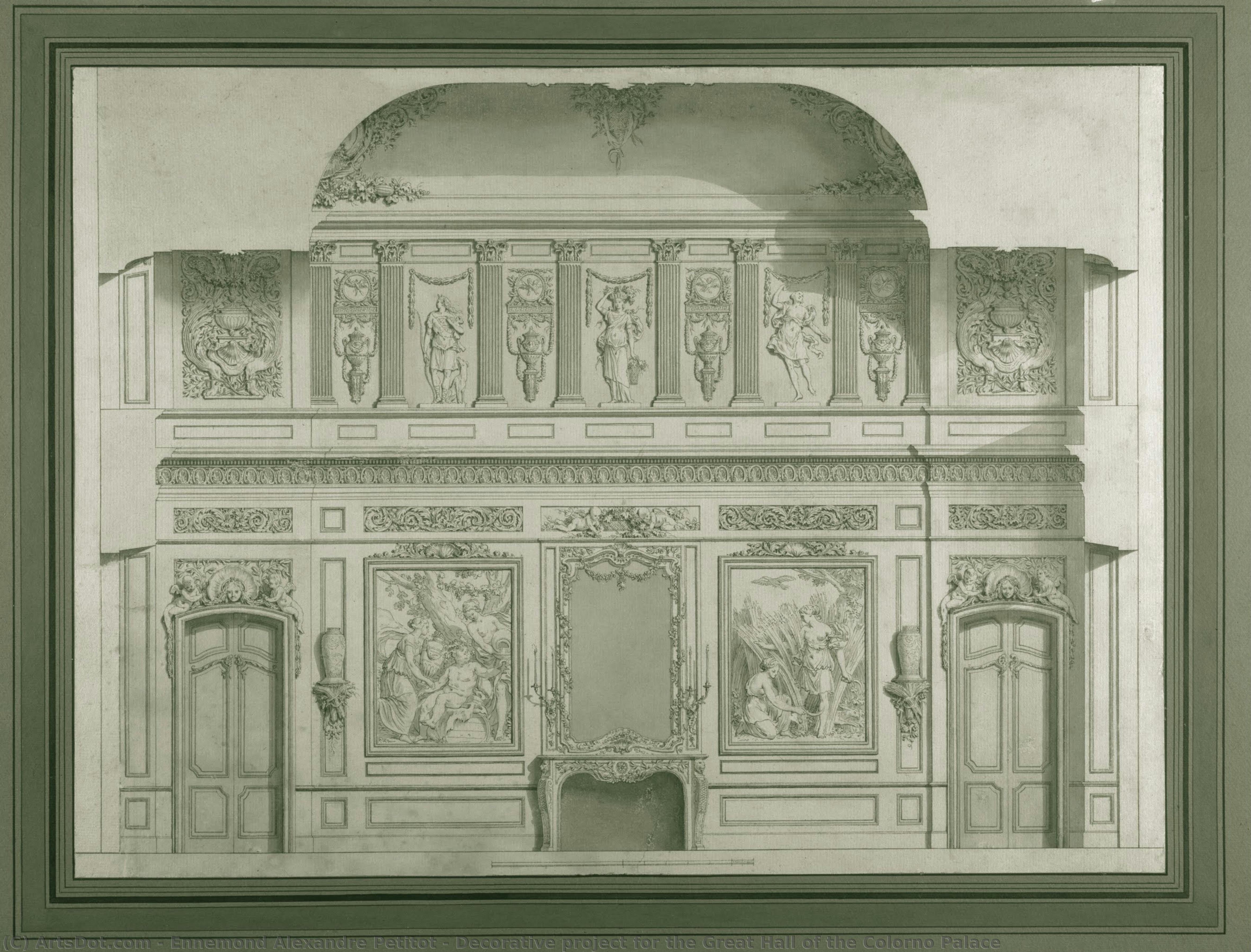 Decorative Project For The Great Hall Of The Colorno Palace — Ennemond Alexandre Petitot