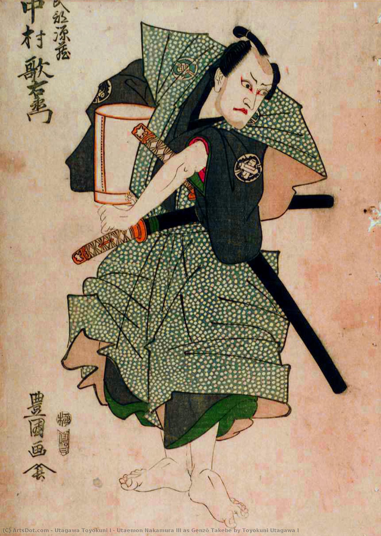 Utaemon Nakamura Iii As Genzō Takebe By Toyokuni Utagawa I — Utagawa Toyokuni I