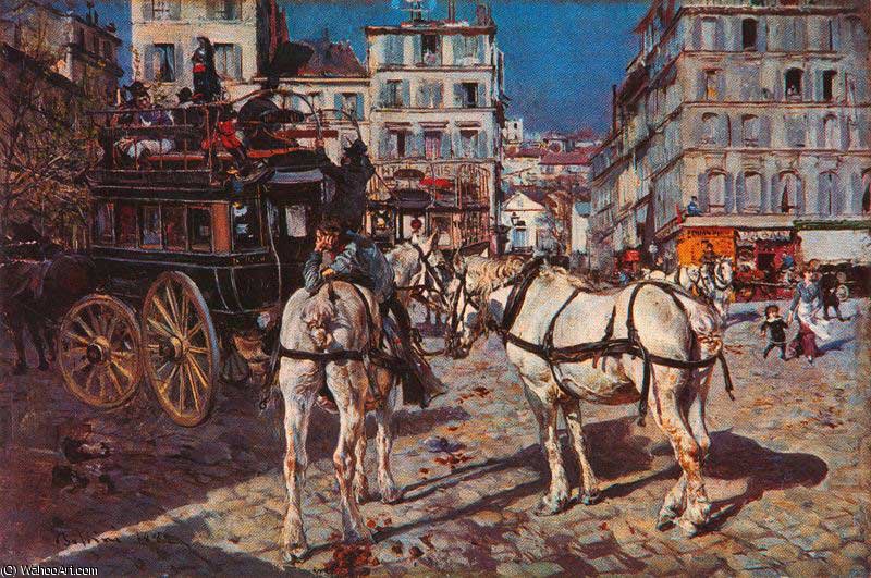 Bus On The Pigalle Place In Paris — Giovanni Boldini