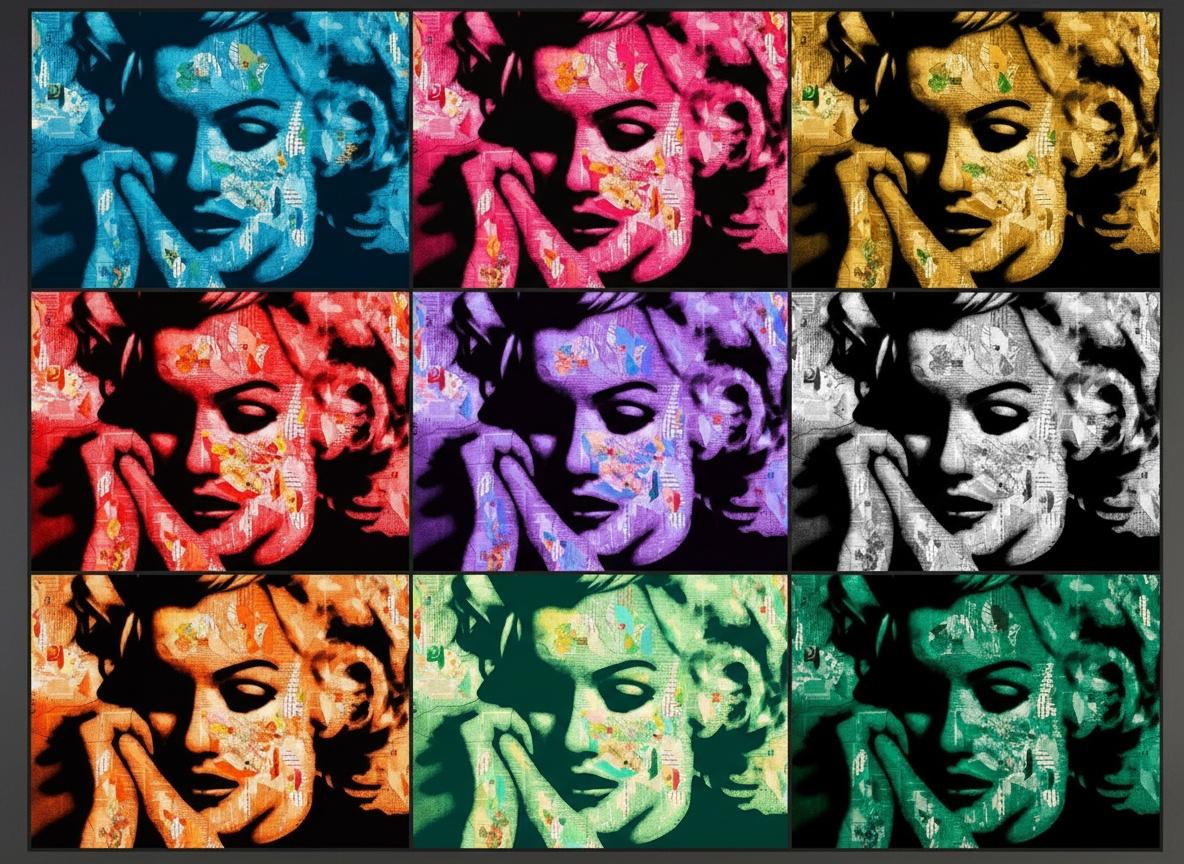 Prismatic Echoes Of Introspection: A Ninefold Mosaic Of Distressed Chromatic Portraits — Élise Muller
