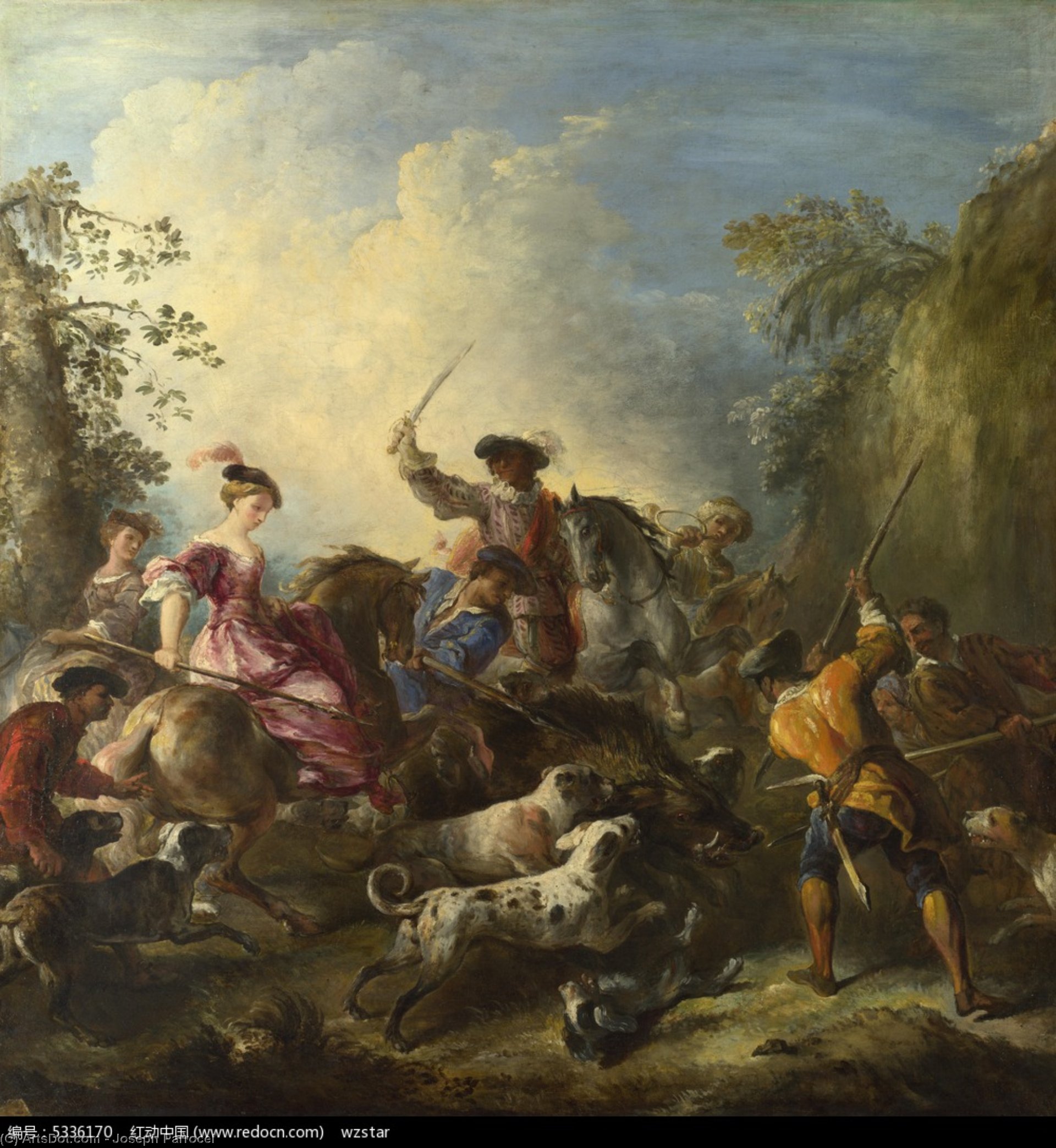 The Boar Hunt — Joseph Parrocel