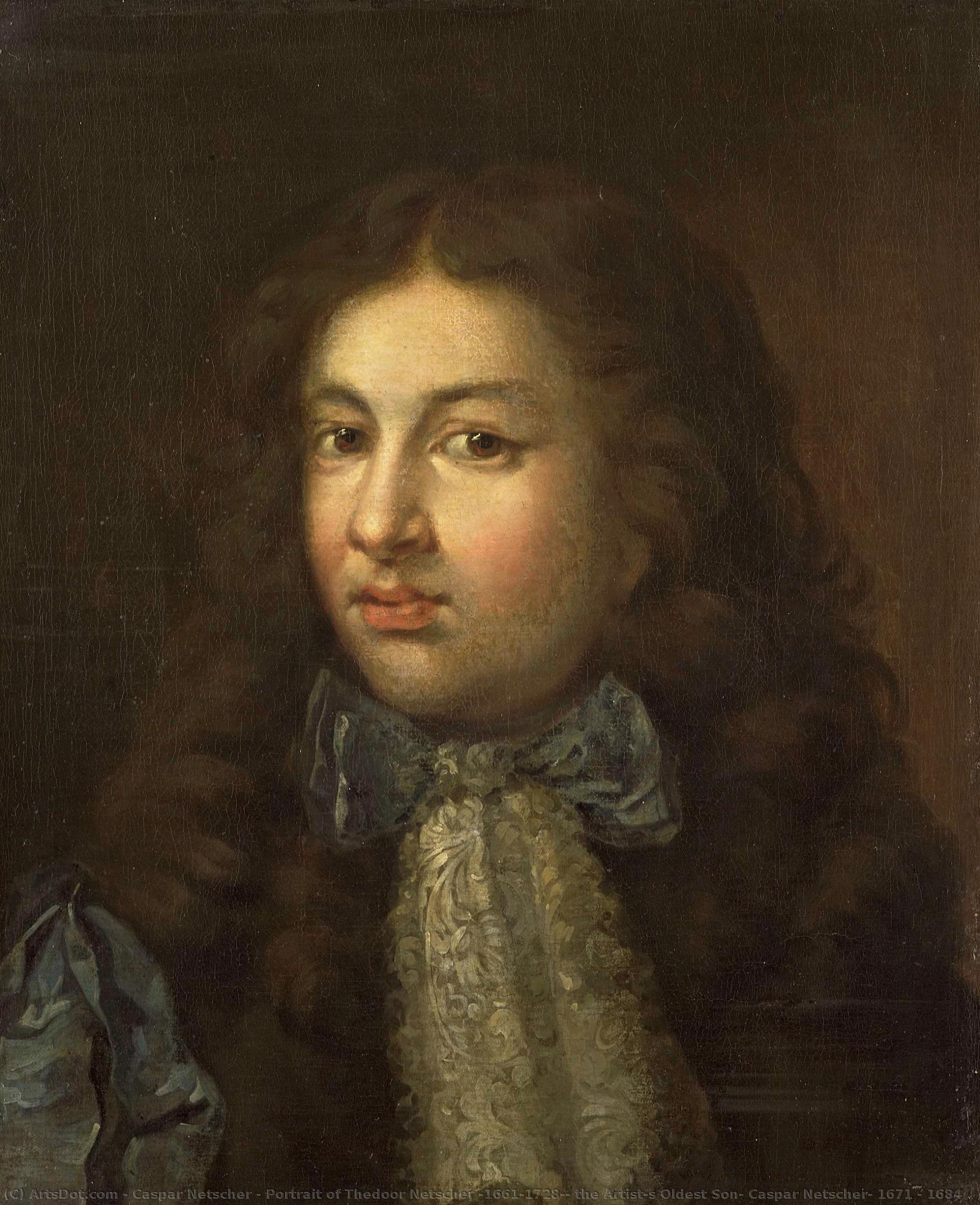 Portrait Of Thedoor Netscher (1661-1728), The Artist"s Oldest Son, Caspar Netscher, 1671 - 1684 — Netscher, Caspar