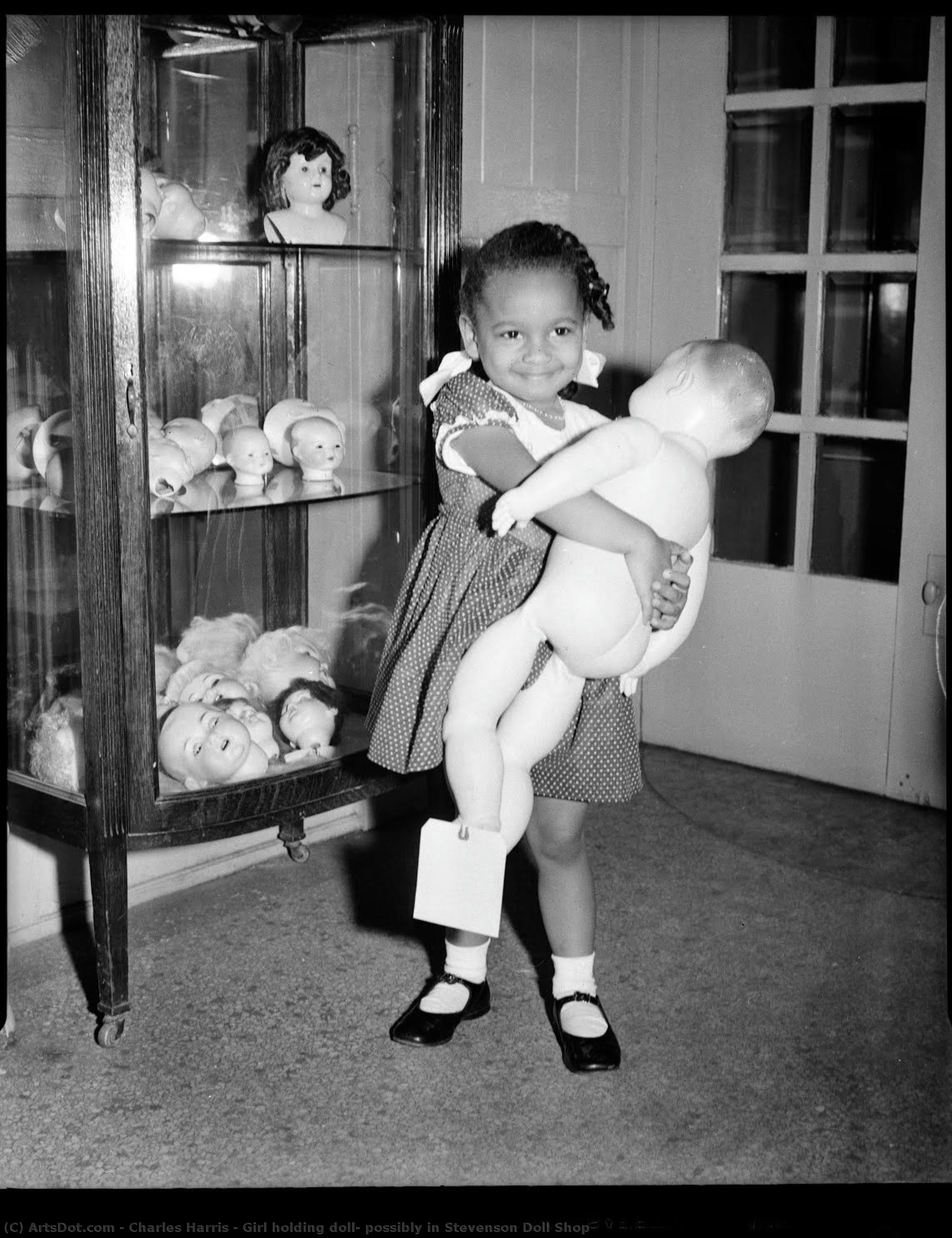 Girl Holding Doll, Possibly In Stevenson Doll Shop — Charles Harris