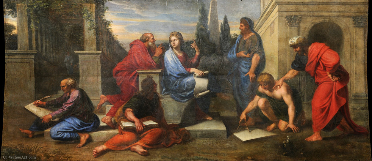 Aspasia Surrounded By Greek Philosophers — Michel Corneille (corneille L'ancien)