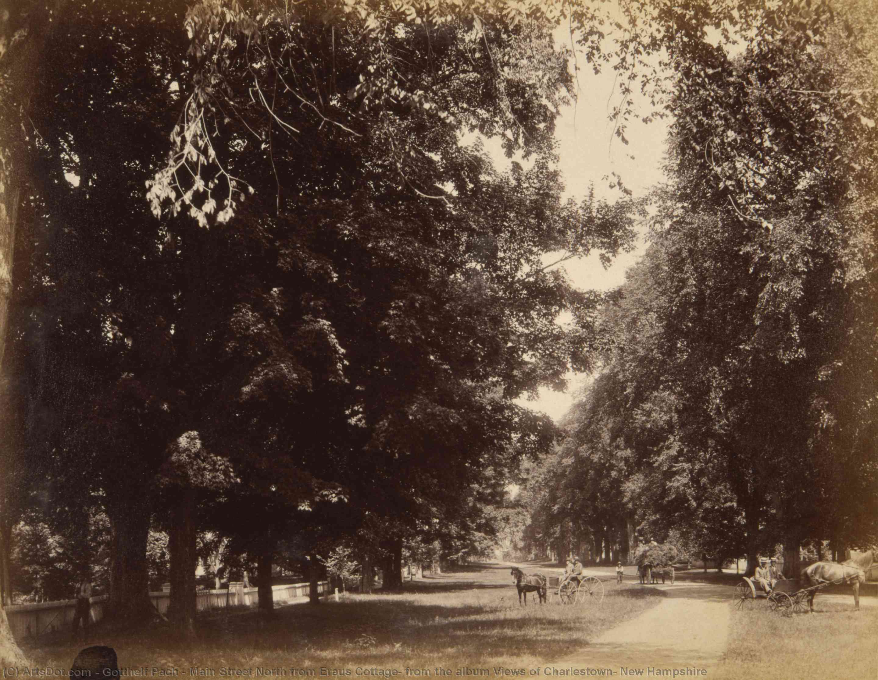 Main Street North From Eraus Cottage, From The Album Views Of Charlestown, New Hampshire — Gotthelf Pach
