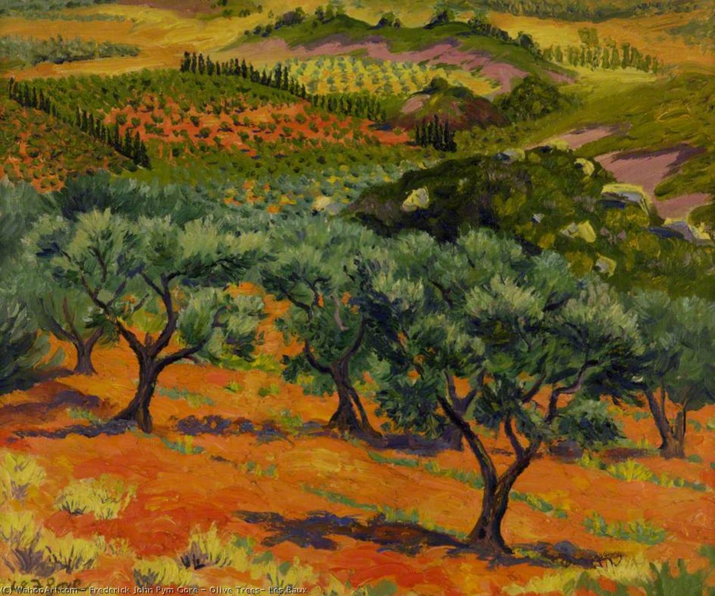 Olive Trees, Les Baux — Frederick John Pym Gore