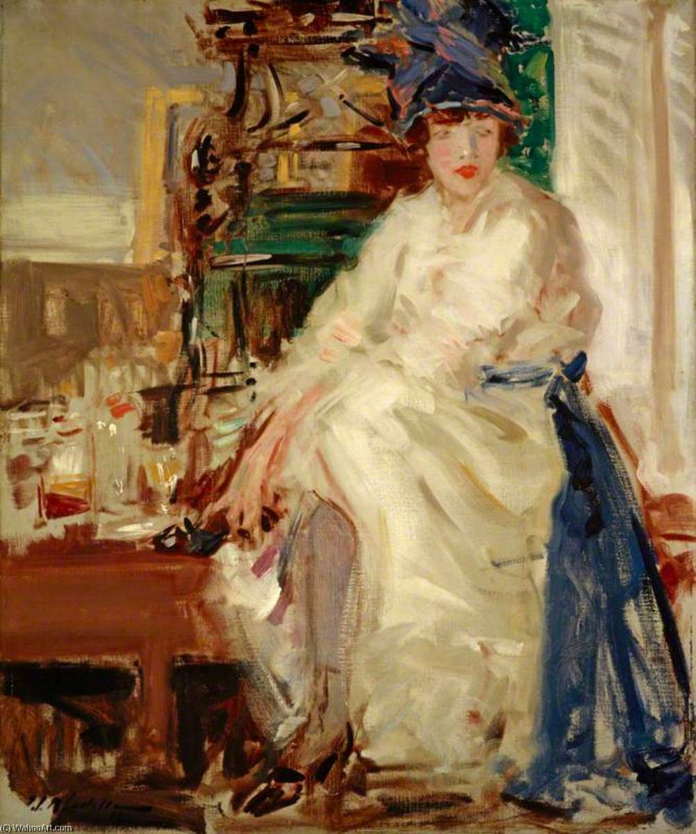 Peggy In Blue And White — Francis Campbell Bolleau Cadell