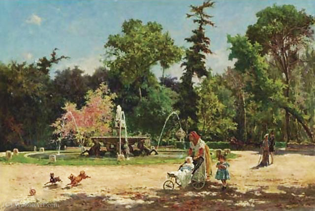 La Fontana Dei Cavalli Marini, Villa Borghese — Aurelio Tiratelli