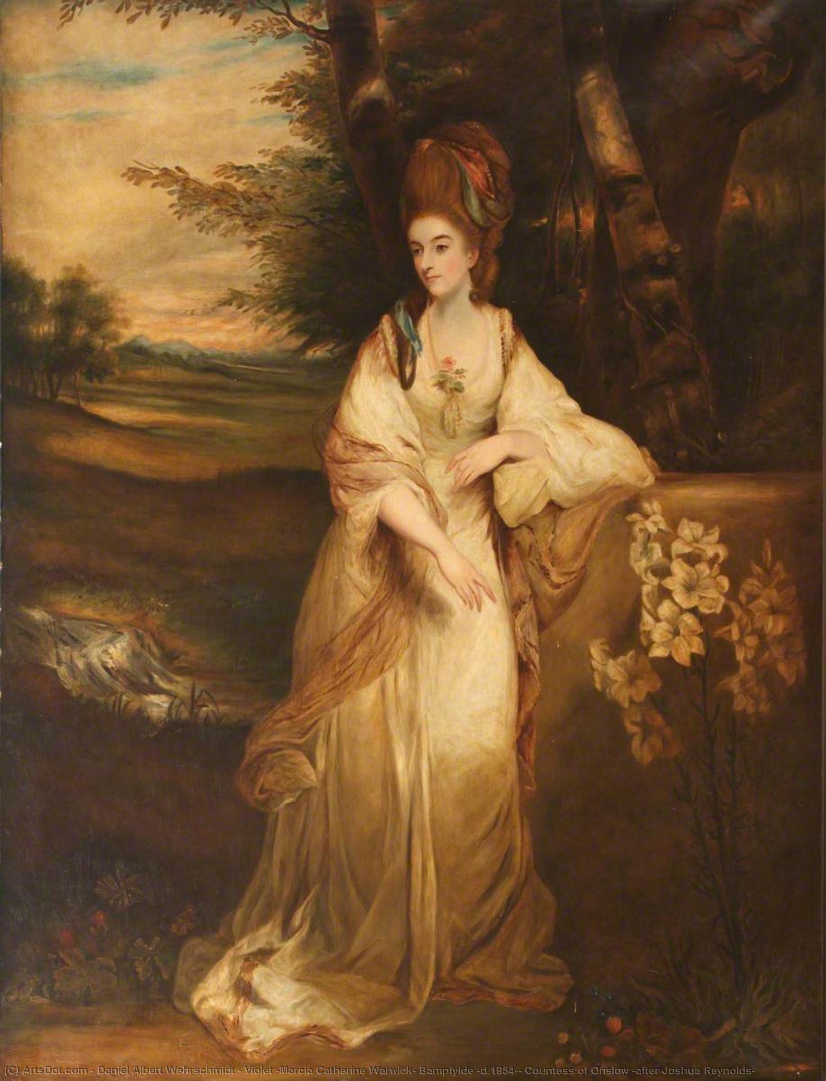 Violet (marcia Catherine Warwick) Bampfylde (d.1954), Countess Of Onslow (after Joshua Reynolds) — Daniel Albert Wehrschmidt