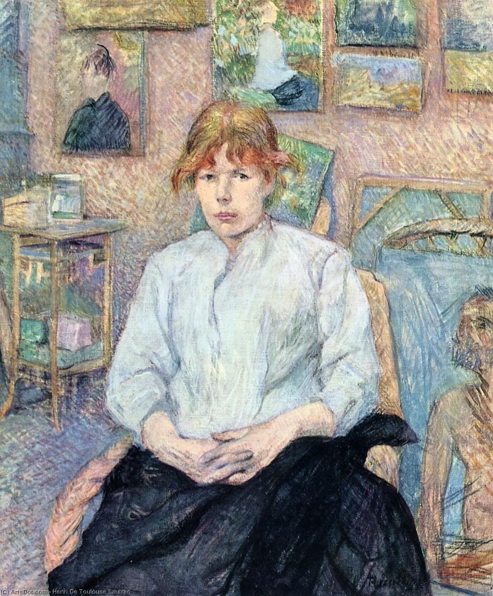 The Redhead With A White Blouse — Comte Henri Marie Raymond De Toulouse-lautrec-monfa