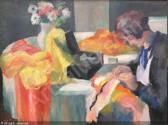 Woman Sewing — Henri Ottmann