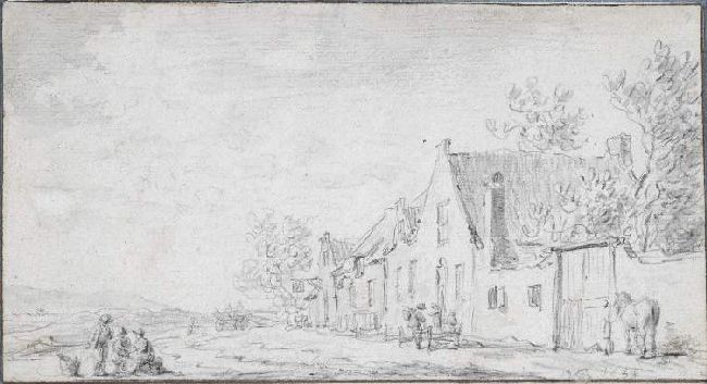 A Village Scene; A Row Of Houses — Jan Josephszoon Van Goyen