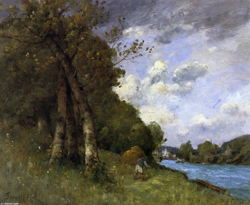 Haymaking In Brittany On The Banks Of The River — Paul Désiré Trouillebert