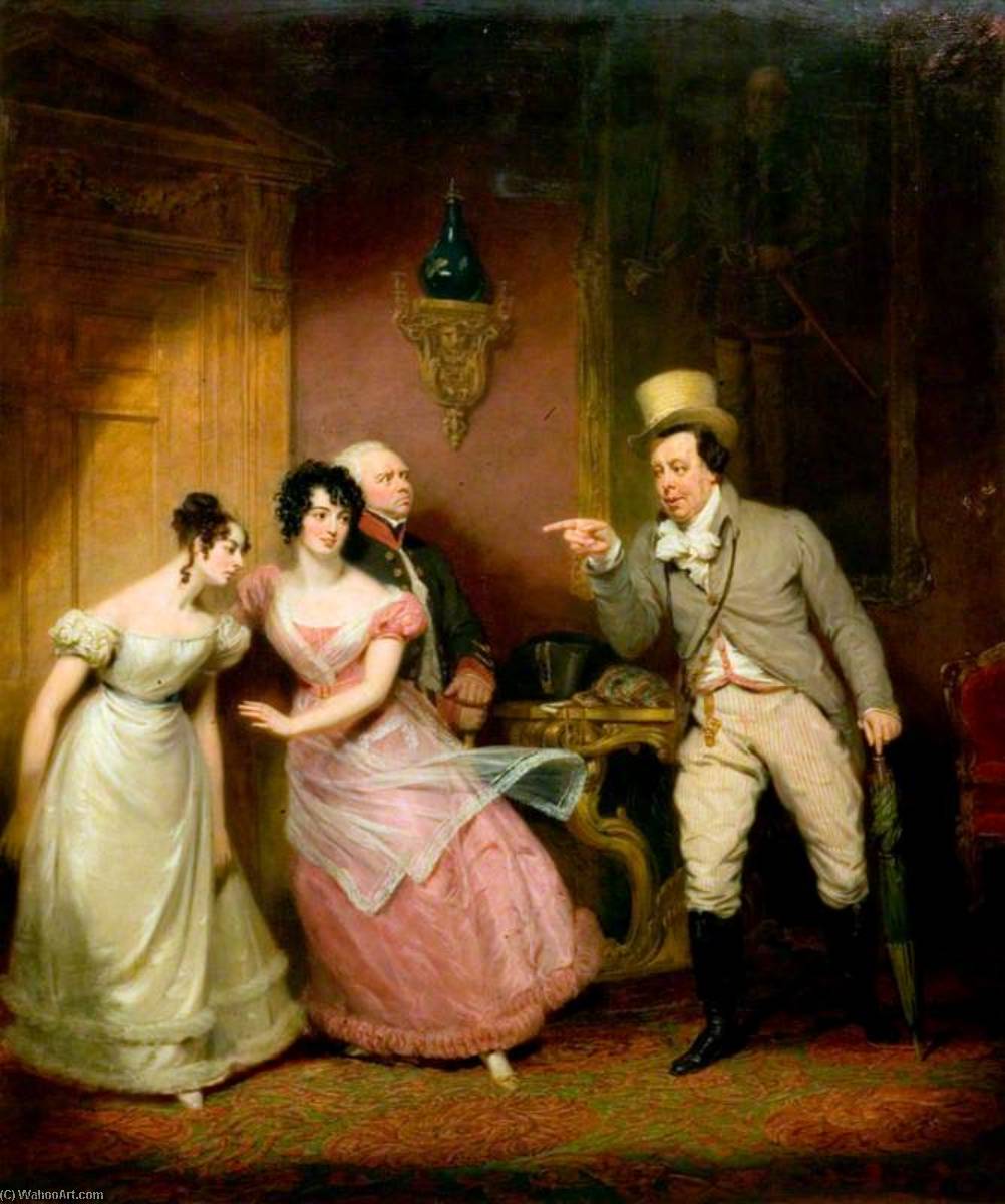 Scene From John Poole's Comedy 'paul Pry', With Portraits Of Madame Vestris, Miss P. Glover, Mr Williams, And Mr Liston — George Clint