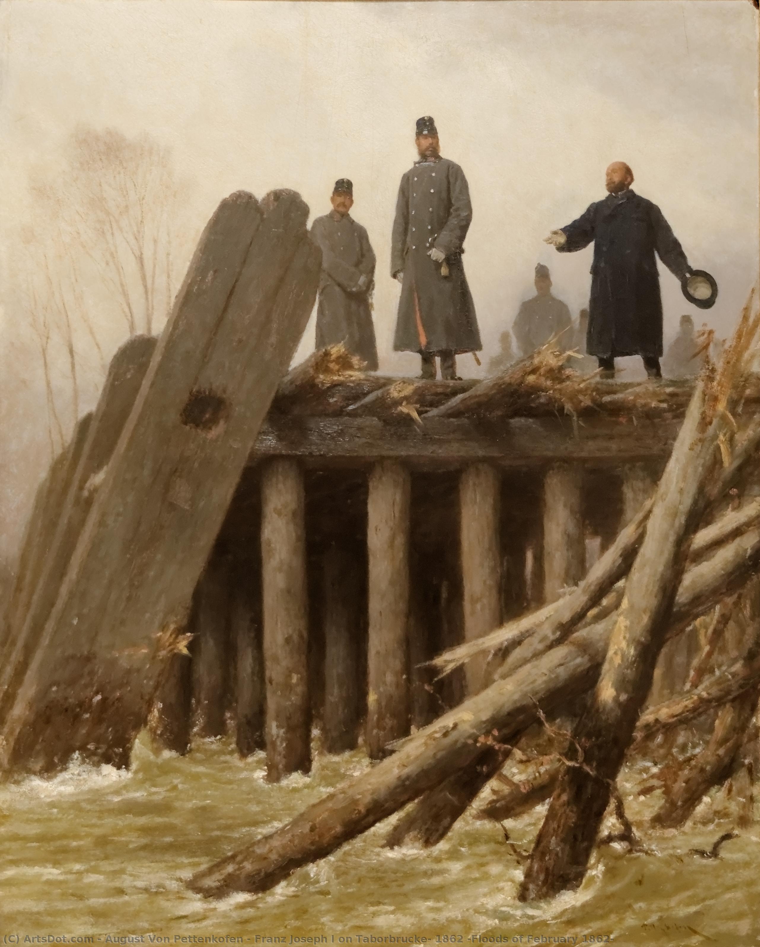 Franz Joseph I On Taborbrucke, 1862 (floods Of February 1862) — August Von Pettenkofen