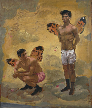 Two Men With Butterfly Wings , Black Shoes — Yiannis Tsaroychis