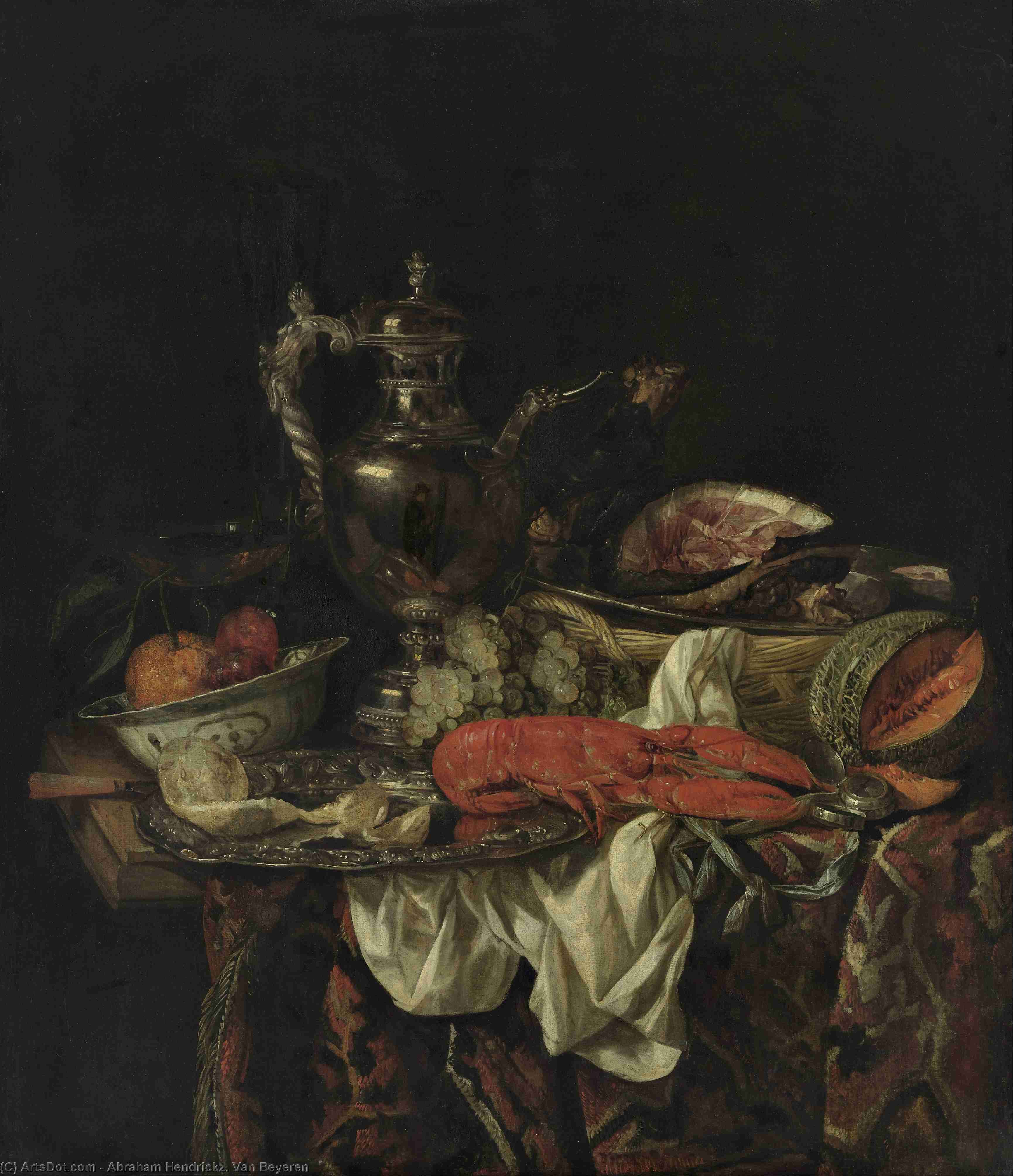Still Life With A Silver Pitcher (1660-1665) (102.5 X 88) (rotterdam, Museum Boijmans) — Abraham Hendricksz. Van Beyeren