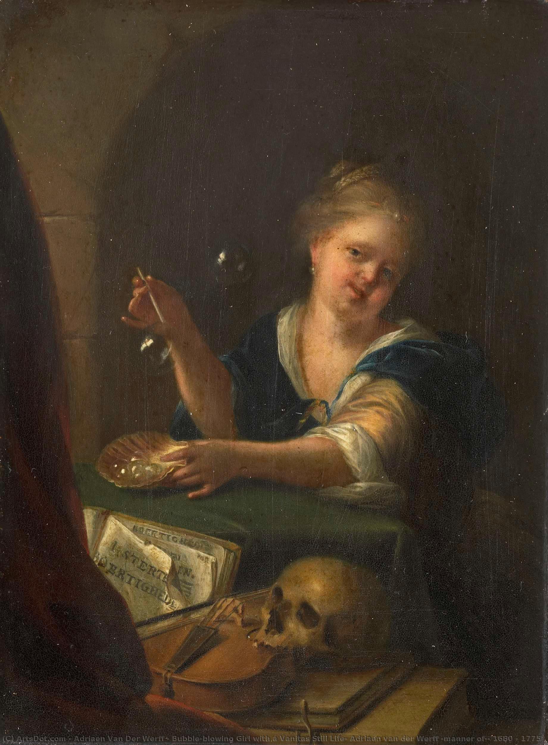 Bubble-blowing Girl With A Vanitas Still Life, Adriaen Van Der Werff (manner Of), 1680 - 1775 — Adrijen Van Der Verf