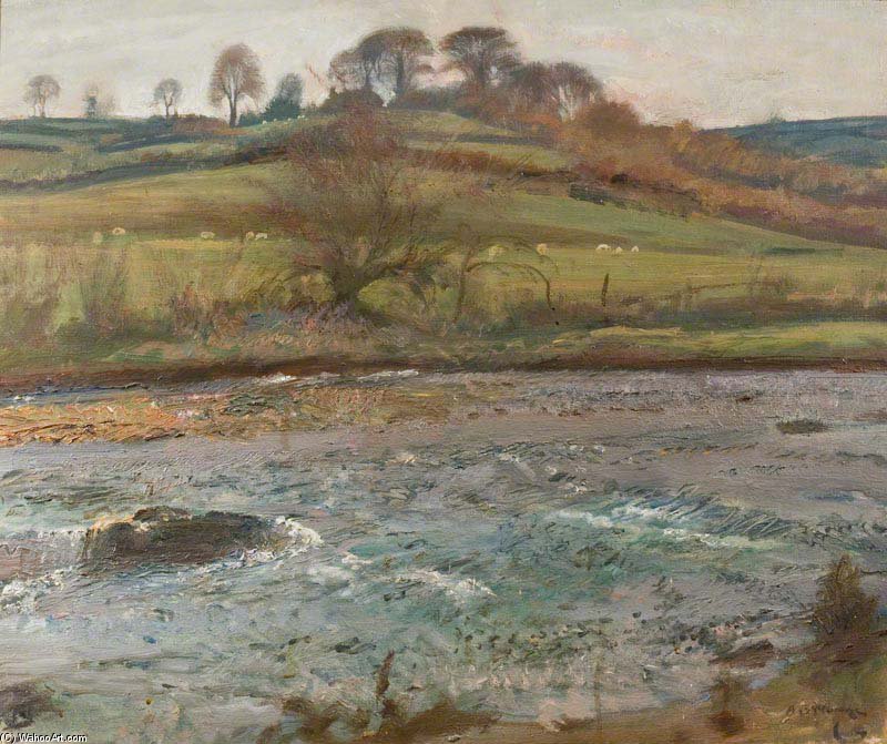 Brightworthy Ford, Withypool, Exmoor - — Sir Alfred James Munnings