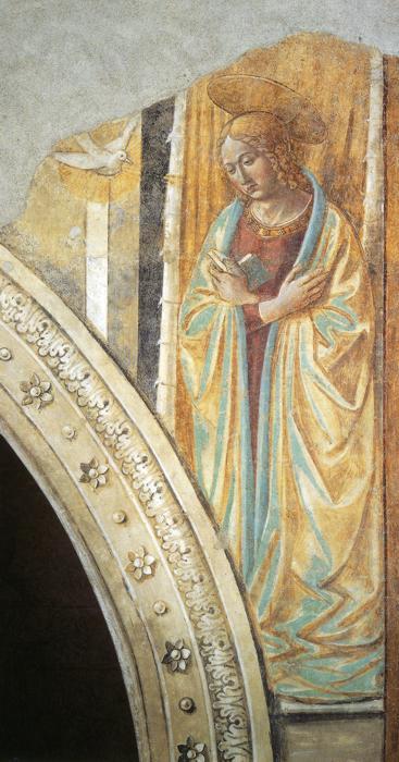 Tabernacle Of The Visitation: Annunciation: Mary — Benozzo Gozzoli