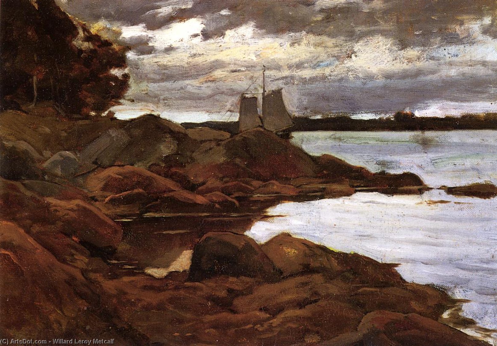 Close Of Day On The Maine Shore — Willard Leroy Metcalf